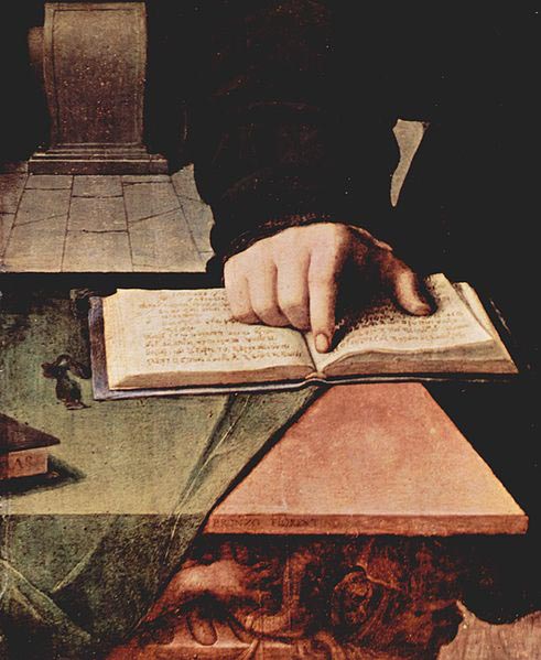 Angelo Bronzino Hand im aufgeschlagenem Buch